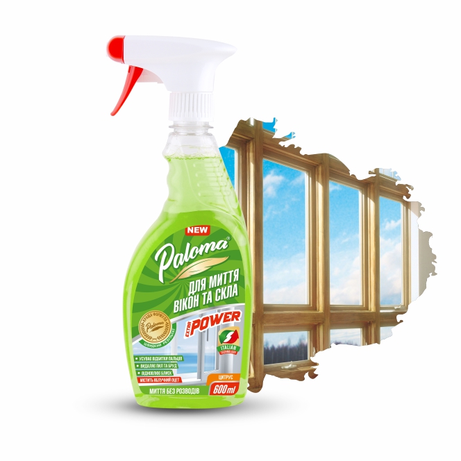 Очисник скла Paloma Цитрус (з яблучним оцтом), 600мл